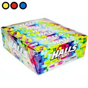 Display de 12 paquetes de caramelos masticables Halls Colors