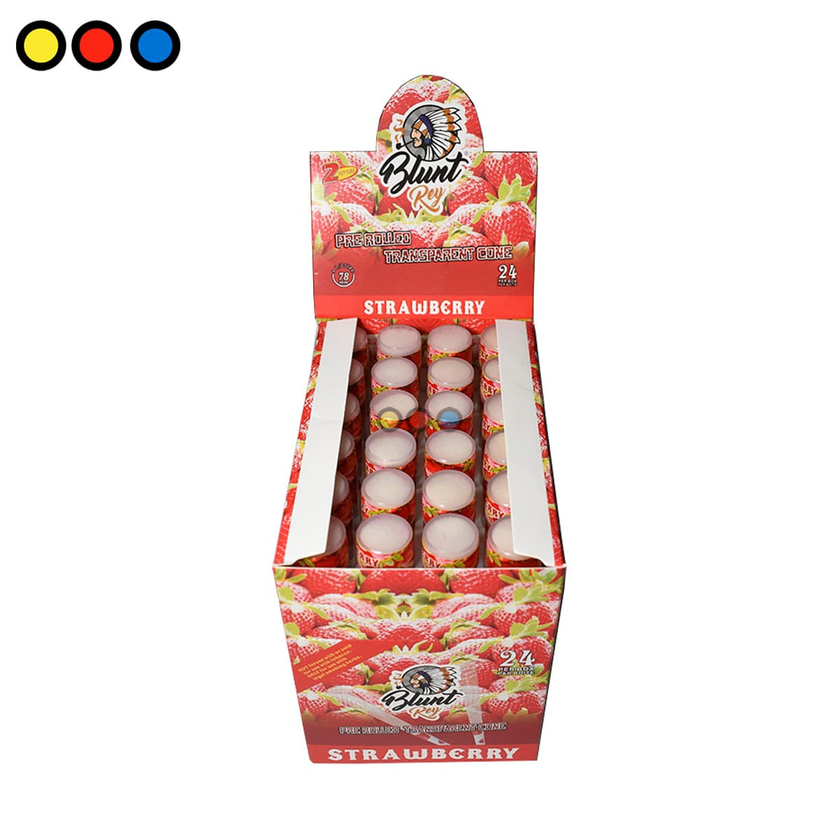 Conos Blunt Rey Celulosa Strawberry 78mm - Imagen 2