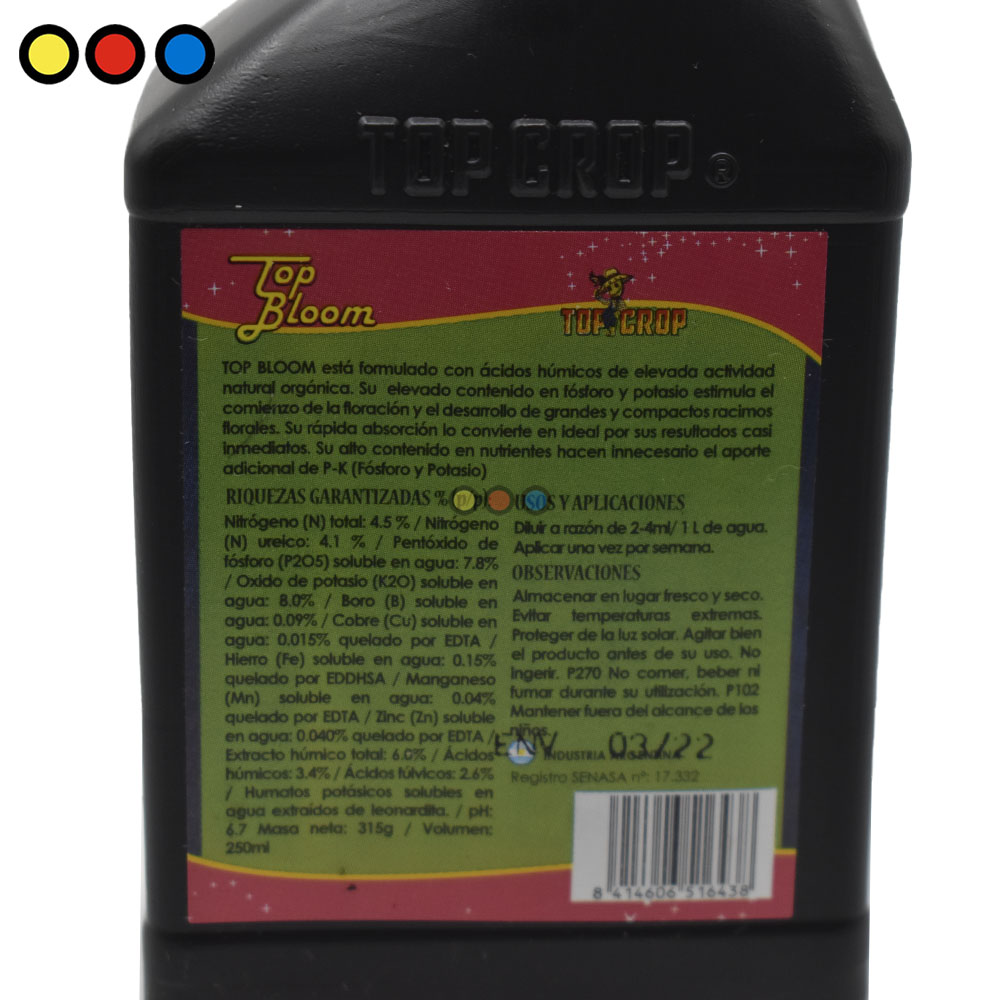 Fertilizante Top Crop Top Bloom 250ml - Imagen 3