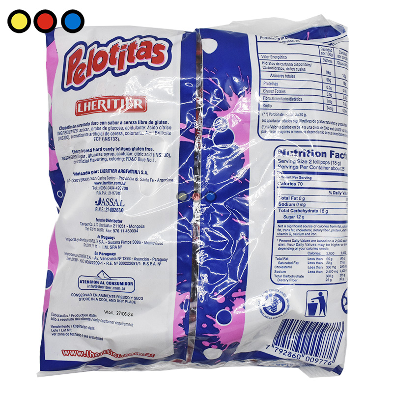 Chupetines Pelotitas Pintalengua Lheritier x450gr - Imagen 4