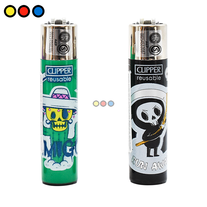 Encendedor Clipper Sticker Skulls - Imagen 4