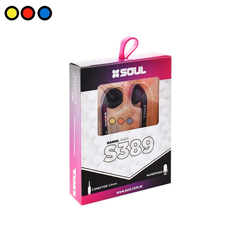 Auriculares 3.5mm. Soul S389 Negro