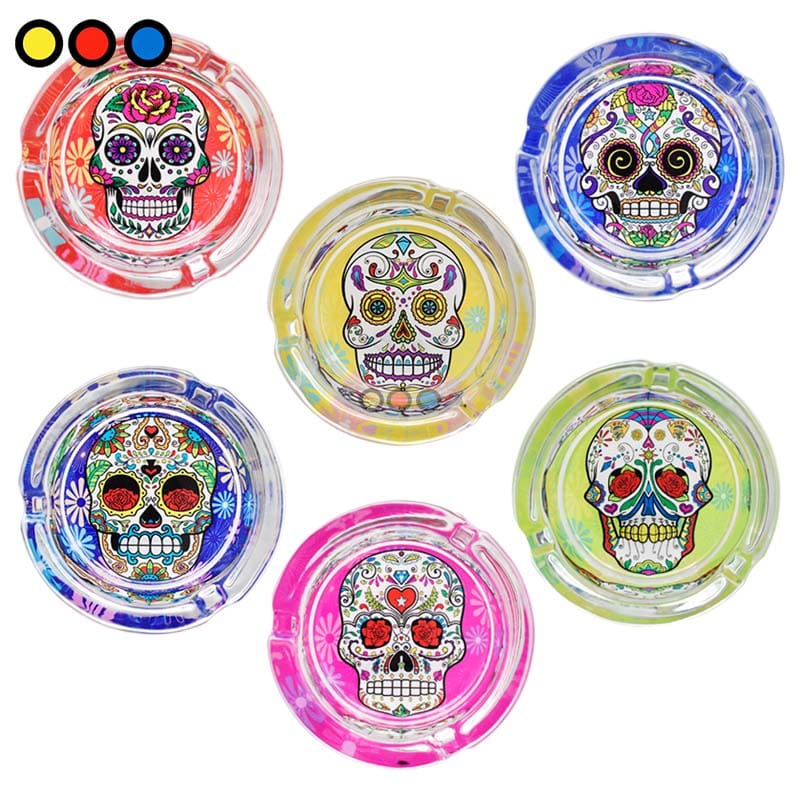 Cenicero Atomic Vidrio Catrina Rojo 8cm - Imagen 4