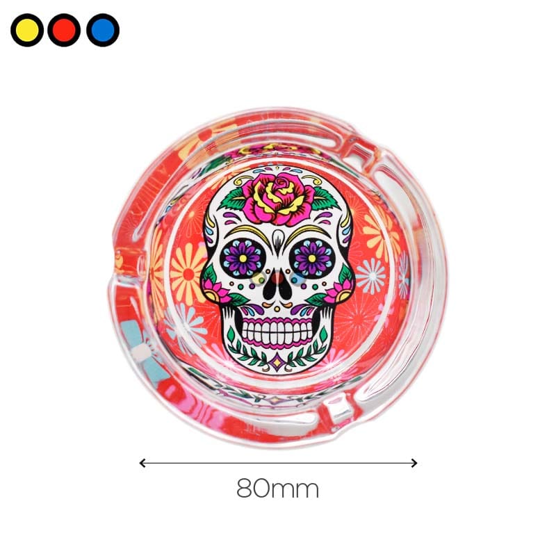 Cenicero Atomic Vidrio Catrina Rojo 8cm