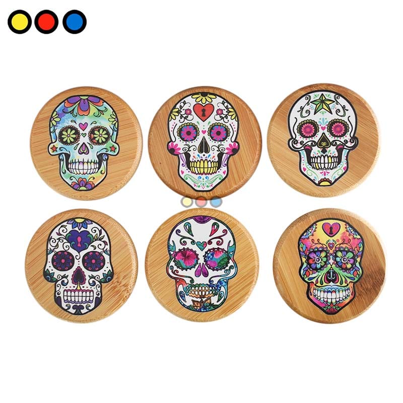 Contenedor de Vidrio Catrina Calavera c/tapa de bamboo Atomic - Imagen 3