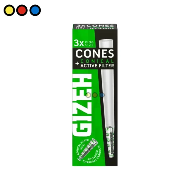 Conos negros Gizeh con filtro de carbón activo incorporado.