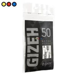 Pack de 10 filtros de carbón activo Gizeh Black Slim 6mm.