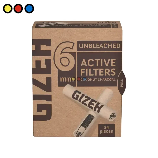 Filtros Gizeh Active Unbleached naturales de carbón activo.