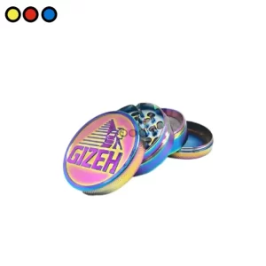 Grinder de metal Gizeh Icy 60mm de 4 partes con polinizador.