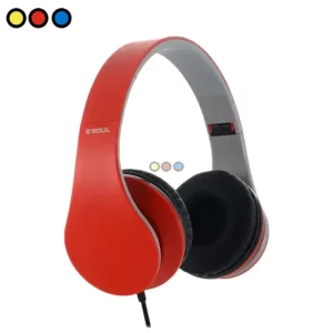 Auricular Soul L600 Sonic Shock Rojo vista frontal, Auricular Soul L600 Sonic Shock Rojo vista lateral