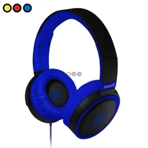 Auricular Stereo Maxell B52 Azul Vista Frontal, Auricular Stereo Maxell B52 Azul Vista Lateral