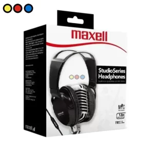 Auricular Maxell ST2000 Stereo 3.5mm Vincha Negro vista frontal, Auricular Maxell ST2000 Stereo 3.5mm Vincha Negro vista lateral