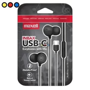 Auricular In-Ear Maxell IN-BAX USB-C Negro