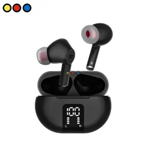 Auriculares Maxell Maxpods TWS 635 Negro vista frontal, Auriculares Maxell Maxpods TWS 635 Negro detalle, Auriculares Maxell Maxpods TWS 635 Negro estuche