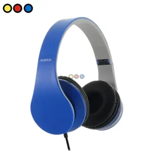 Auriculares Soul L600 Sonic Shock Azul vista frontal; Auriculares Soul L600 Sonic Shock Azul vista lateral