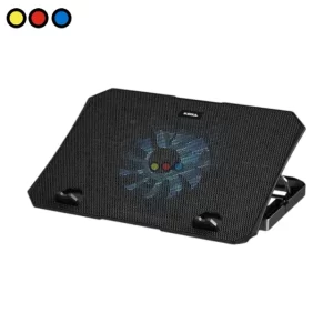Base de soporte para notebook con cooler USB y luz LED color negro marca Soul
