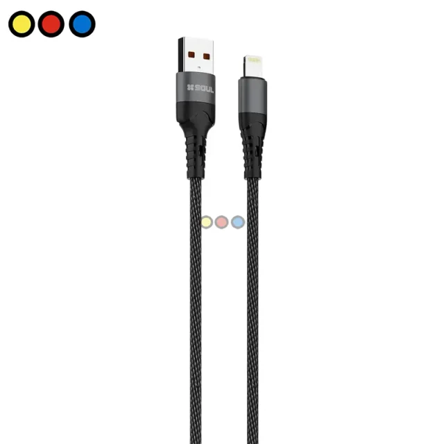 Cable Soul USB a Lightning Negro Mallado