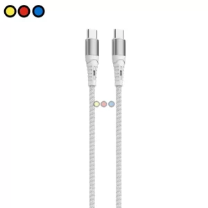 Cable USB-C Soul Mallado Blanco Conector, Cable USB-C Soul Mallado Blanco Detalle