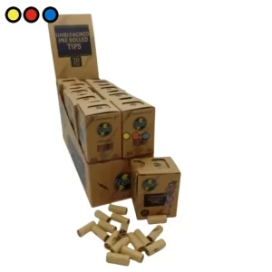 Caja de 35 conos pre-enrolados Zeus Unbleached de papel color marrón natural