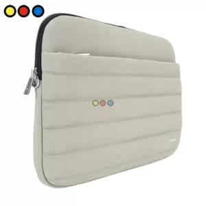 Funda acolchada Puffer para notebook de 13 pulgadas marca Soul color beige con correa