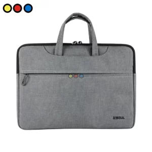 Funda para notebook de 13 pulgadas marca Soul color gris con asa