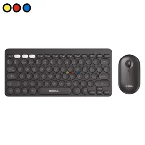 Kit Teclado y Mouse Inalámbrico Soul CW200 Estilo Vintage Negro