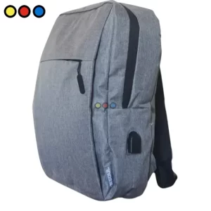 Mochila Soul para notebook 15.6 pulgadas color gris frontal, Mochila Soul para notebook 15.6 pulgadas color gris lateral, Mochila Soul para notebook 15.6 pulgadas color gris interior