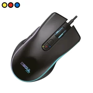 Mouse Gamer Soul XM600 RGB frontal, Mouse Gamer Soul XM600 RGB vista lateral, Mouse Gamer Soul XM600 RGB detalle botones