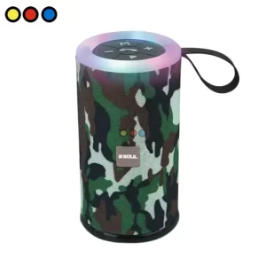 Parlante Bluetooth Soul Party Round Camo frontal, Parlante Bluetooth Soul Party Round Camo lateral