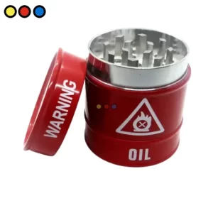 Picador de tabaco PH-5888 diseño barril rojo, Triturador metálico de tabaco color rojo