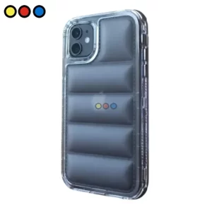 Protector Puffer Negro iPhone 16 Soul vista frontal;Protector Puffer Negro iPhone 16 Soul vista trasera;Protector Puffer Negro iPhone 16 Soul vista lateral