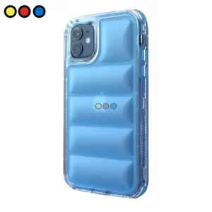 Protector Puffer Soul Azul Samsung Galaxy A35 vista frontal, Protector Puffer Soul Azul Samsung Galaxy A35 vista trasera, Protector Puffer Soul Azul Samsung Galaxy A35 vista lateral