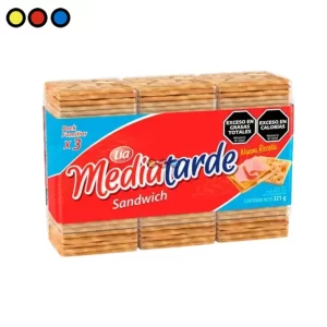 Galletitas Mediatarde Sándwich Tripack 321g (Caja x 16U)