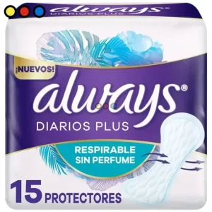 Protectores Diarios Always Xtra Respirables Sin Perfume (Pack X 15u) (Caja X 24u)