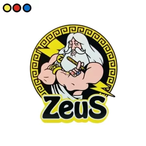 Stickers Zeus de 6.5cm x 6.5cm para decoración, Calcomanía marca Zeus original