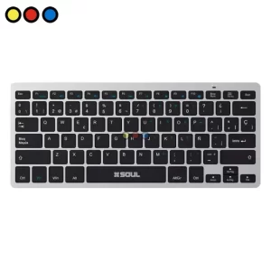 Teclado inalámbrico Soul KW200 80% gris vista frontal, Teclado inalámbrico Soul KW200 80% gris vista superior