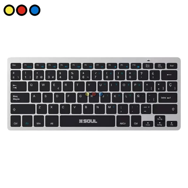 Teclado inalámbrico Soul KW200 80% gris vista frontal, Teclado inalámbrico Soul KW200 80% gris vista superior