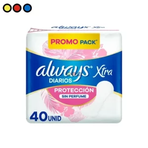 Caja de Protectores Always Xtra Protect 40 unidades pack de 24, Pack Mayorista Protectores Always Diarios