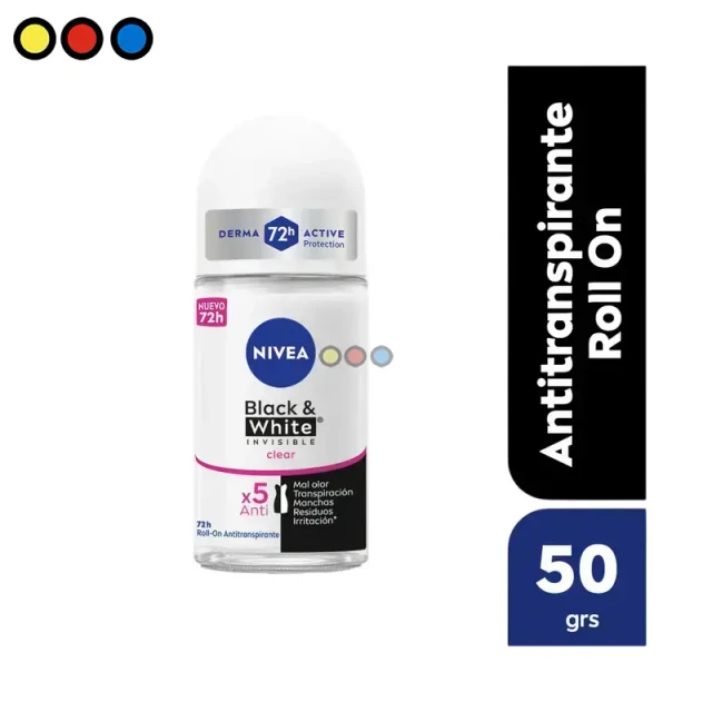 Antitranspirante Nivea Black & White Invisible Roll-on para Mujer 50ml