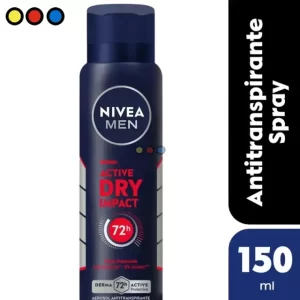 Pack de 12 desodorantes antitranspirantes Nivea Men Dry Active 150ml en spray.