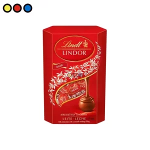 Caja de Bombones Lindt Lindor Milk 75g chocolate con leche, Bombón Lindt Lindor Milk mostrando el relleno cremoso