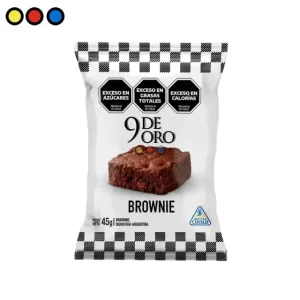 Pack de Brownie 9 de Oro sabor chocolate 45 gramos, Brownie individual de chocolate 9 de Oro