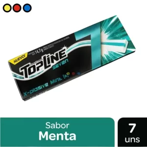 Pack de Chicles Topline Seven Xplosive Mint de 14 gramos
