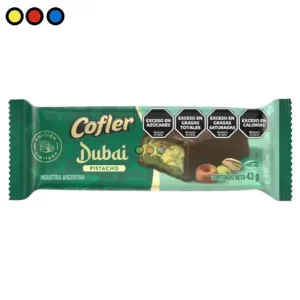 Exhibidor de Chocolate Cofler Dubai con 20 unidades de 43 gramos cada una
