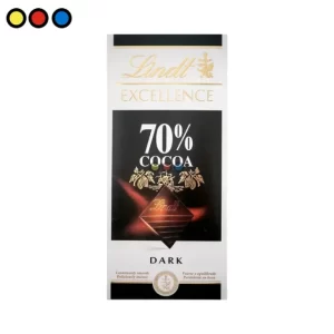 Tableta de Chocolate Lindt Excellence 70% Cacao 100g, Empaque de Chocolate Negro Lindt Excellence 70%