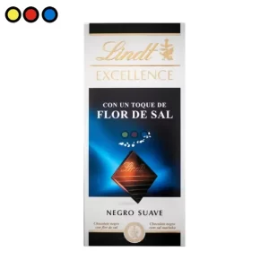 Tableta de Chocolate Lindt Excellence Sea Salt 100g frente, Detalle de onza de chocolate Lindt con cristales de sal