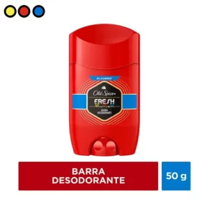 Display de 12 unidades de desodorante Old Spice Fresh en barra de 50g cada uno.