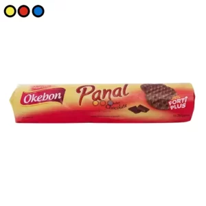 Paquete de galletitas Okebon Panal Chocolate 247g, Display de 16 unidades de galletitas Okebon Panal Chocolate