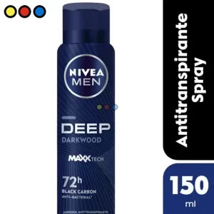 Desodorante Antitranspirante Nivea Men Deep Dark Wood 150ml Pack 12 unidades