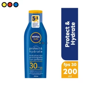 Pack de 12 unidades de Protector Solar Nivea Sun FPS30 200ml, Loción hidratante protectora Nivea Sun FPS30 200ml